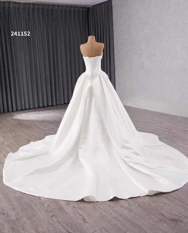 luxury model one shoulder neck long sleeve flower long mermaid wedding dress 241153 (复制)