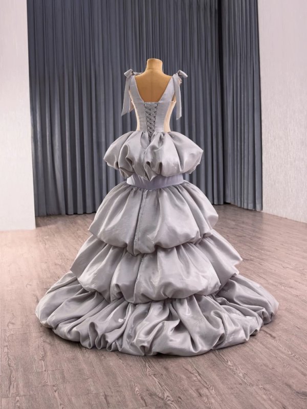 luxury model ruffles sleeveless pleats a line long formal party evening dress 251022