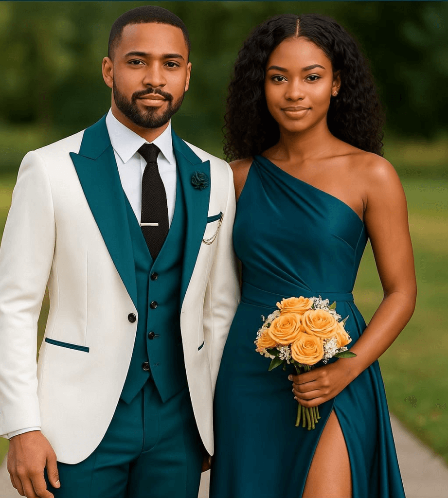 Groom suit bridesmaid dress
